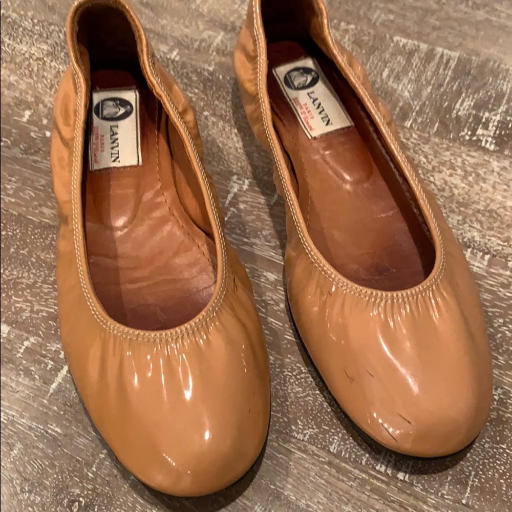 Lanvin Nude Patent Flats 7